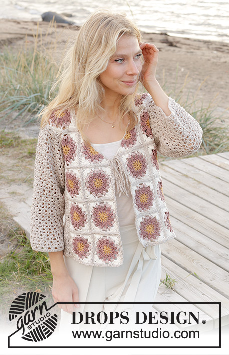 Tournesol Cardigan Drops Free Crochet Patterns By Drops Design