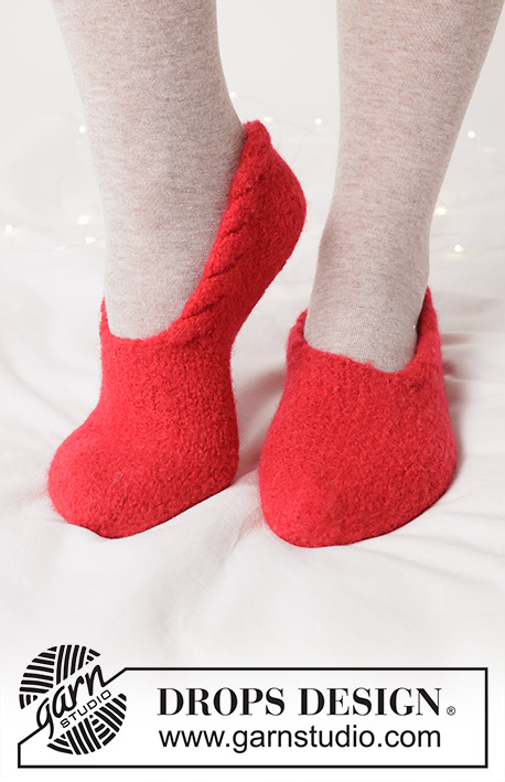 Scarlet Sleigh Slippers DROPS 253 58 Modèles tricot gratuits de