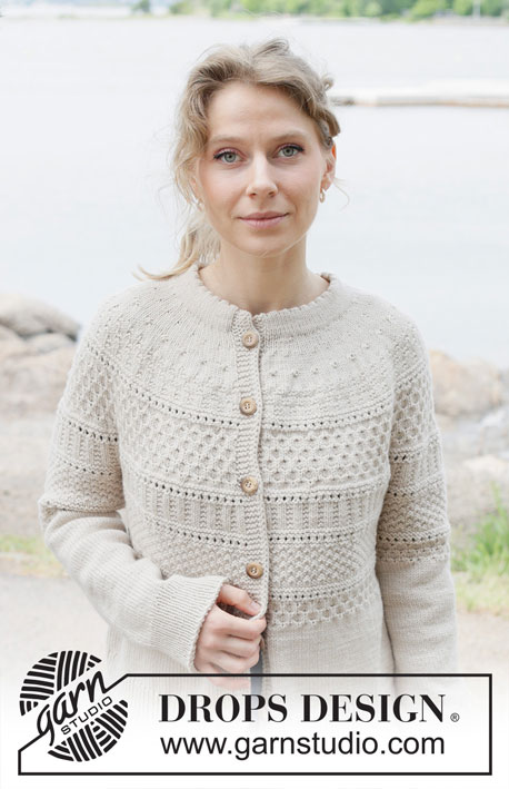 Wicker Island Cardigan DROPS 255 4 Návody na pletení od DROPS