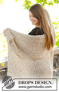 Key Coast / DROPS Extra 0-1032 - Stickad DROPS filt i 3 trådar ”Brushed Alpaca Silk” med moss-stickning