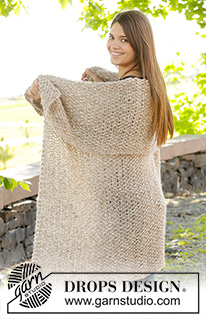 Key Coast / DROPS Extra 0-1032 - Stickad DROPS filt i 3 trådar ”Brushed Alpaca Silk” med moss-stickning