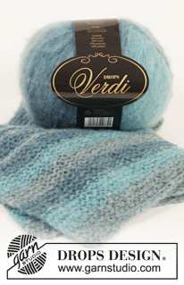 Brisa de Mar Scarf / DROPS Extra 0-1039 - Strikket DROPS skjerf i ”Verdi” med riller