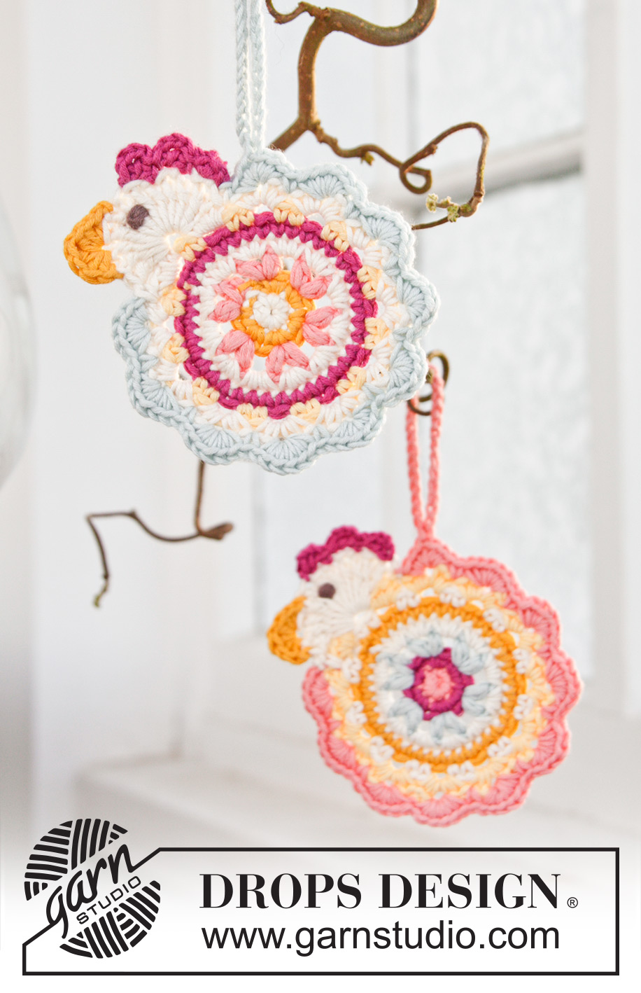 Chicken Vanes / DROPS Extra 0-1097 - DROPS Pasen: haak DROPS paaskuiken van ”Safran”.