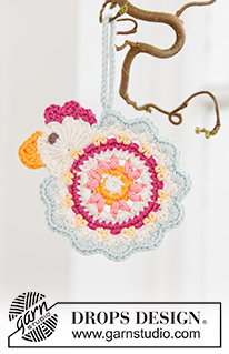Chicken Vanes / DROPS Extra 0-1097 - DROPS Pasen: haak DROPS paaskuiken van ”Safran”.