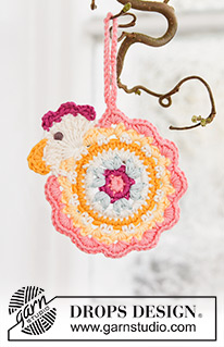 Chicken Vanes / DROPS Extra 0-1097 - DROPS Pasen: haak DROPS paaskuiken van ”Safran”.