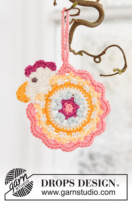 Chicken Vanes / DROPS Extra 0-1097 - DROPS Pasen: haak DROPS paaskuiken van ”Safran”.