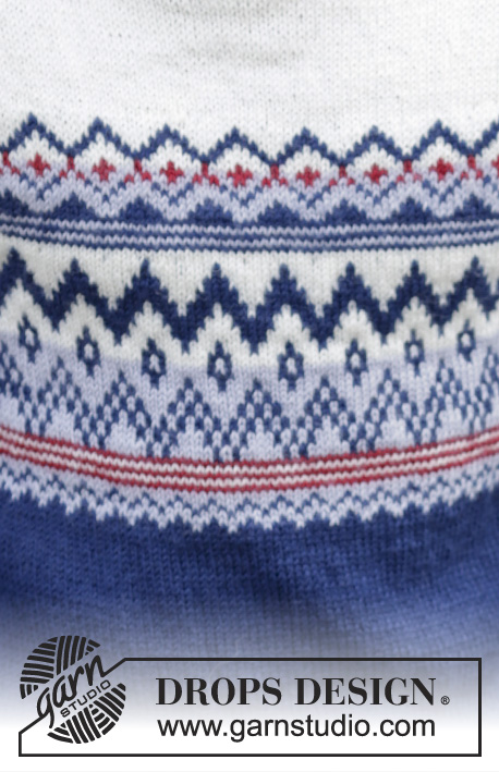 Ólafur / DROPS Extra 0-1146 - Strikket bluse til herre i DROPS Karisma eller Merino Extra Fine med raglan og norsk mønster. Strikket oppefra og ned. Str S - XXXL