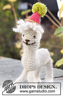 Ronald / DROPS Extra 0-1179 - Alpaga DROPS au point mousse, en “Air” avec chapeau au crochet.