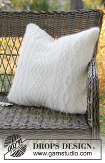 Irish Winter Pillow / DROPS Extra 0-1316 - Strikket DROPS putetrekk i 2 tråder Alpaca med fletter.