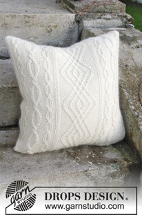 Irish Winter Pillow / DROPS Extra 0-1316 - Strikket DROPS putetrekk i 2 tråder Alpaca med fletter.