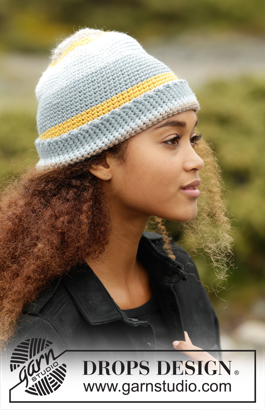 Recess / DROPS Extra 0-1317 - Crochet hat with double crochet and stripes, worked top down in DROPS Nepal.