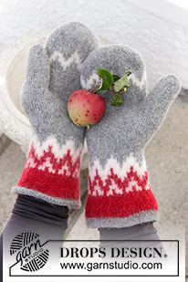 Festive Foraging / DROPS Extra 0-1328 - Gebreide en gevilte wanten voor Kerst met Noors patroon van DROPS Lima.