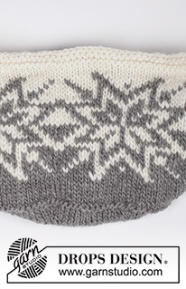 Holiday Project / DROPS Extra 0-1332 - Knitted and felted basket with multi-coloured star pattern in DROPS Snow. Theme: Christmas