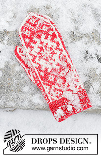 Christmas Raffle / DROPS Extra 0-1341 - Strikkede votter til jul med fargemønster i DROPS Karisma.