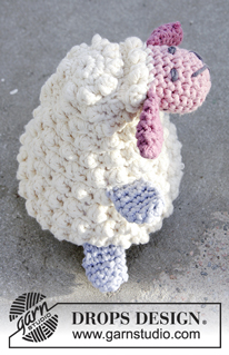 Easter Lamb / DROPS Extra 0-1376 - Velikonoční ovečka háčkovaná z příze DROPS Paris.