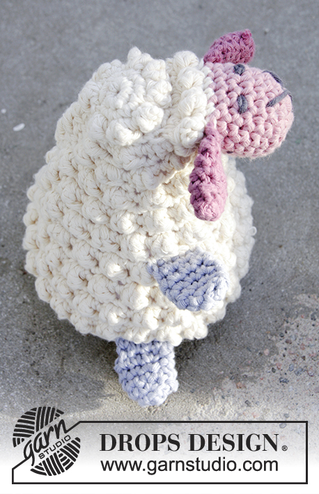Easter Lamb / DROPS Extra 0-1376 - Velikonoční ovečka háčkovaná z příze DROPS Paris.