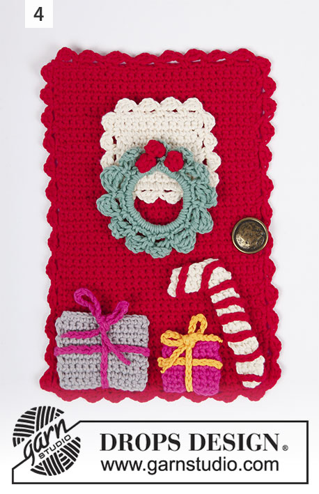 Advent Calendar Doors / DROPS Extra 0-1392 - DROPS Safran lõngast heegeldatud kaunistus Jõulukalender -  kaunistustega uksed jõuludeks