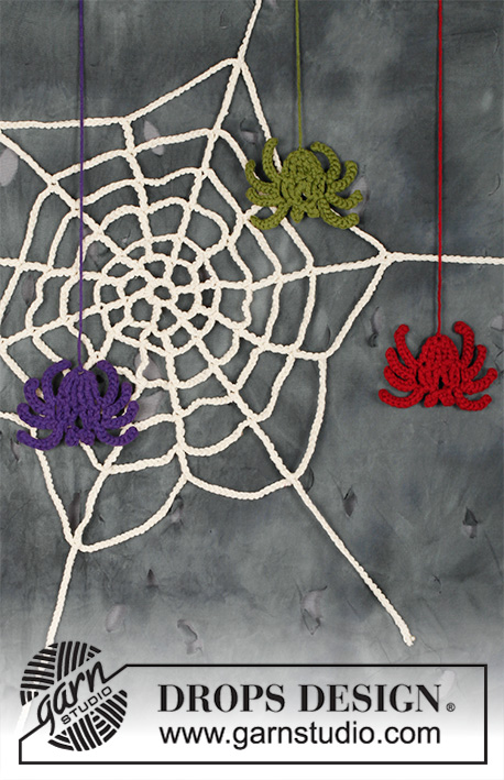 Miss Spider / DROPS Extra 0-1427 - Crocheted spider in DROPS Paris. Theme: Halloween.