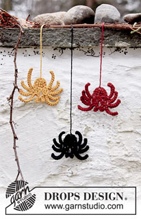 Miss Spider / DROPS Extra 0-1427 - Crocheted spider in DROPS Paris. Theme: Halloween.