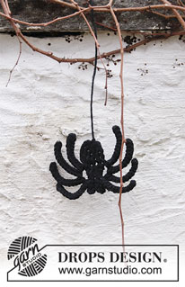 Miss Spider / DROPS Extra 0-1427 - Crocheted spider in DROPS Paris. Theme: Halloween.