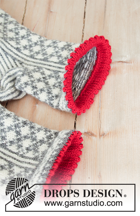 Tip Toe Santa / DROPS Extra 0-1433 - Knitted socks in DROPS Karisma. The piece is worked with Nordic pattern. Sizes 35 - 43. Theme: Christmas.