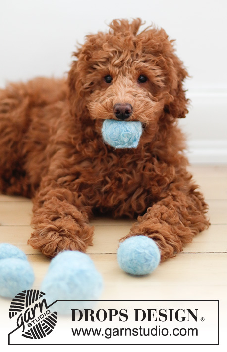 Bouncy Blue / DROPS Extra 0-1530 - Filtet bold til hund i DROPS Snow.