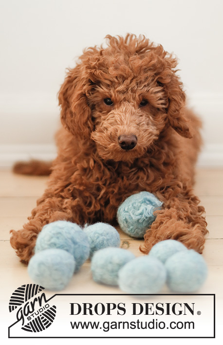 Bouncy Blue / DROPS Extra 0-1530 - Filtet bold til hund i DROPS Snow.