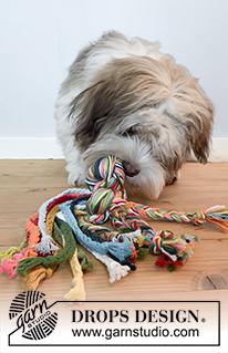 Drag & Pull / DROPS Extra 0-1534 - Leke til hund i DROPS Paris. Arbeidet knytes og flettes.