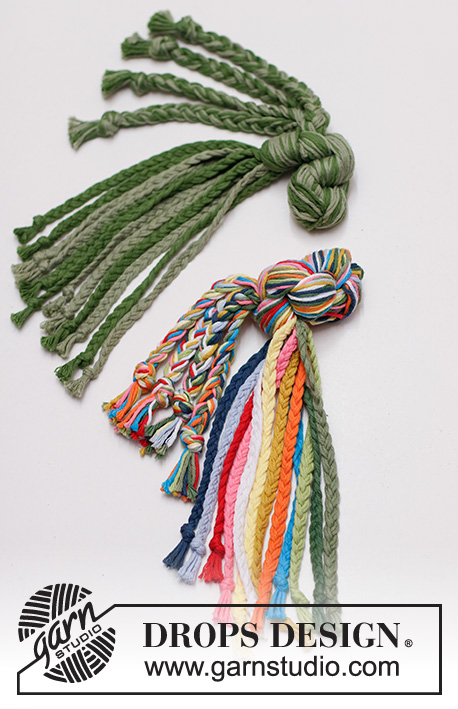 Drag & Pull / DROPS Extra 0-1534 - Leke til hund i DROPS Paris. Arbeidet knytes og flettes.