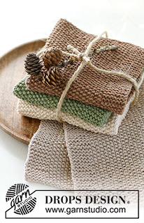 Seasonal Bites / DROPS Extra 0-1574 - Knitted cloths in DROPS Belle. Piece is knitted in moss stitch. Theme: Christmas.