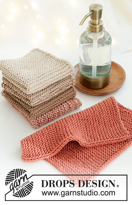 Holiday Towels / DROPS Extra 0-1615 - Kötött törlőkendő 2 szál DROPS Safran fonalat összefogva. A teljes darabot lustakötéssel kötjük. Téma: Karácsony