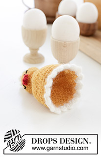 Happy Easter Hatch / DROPS Extra 0-1624 - Porta-uovo con pulcino in DROPS Air. Tema: Pasqua.