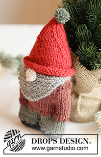 Merry Beard / DROPS Extra 0-1663 - Gestrickter Weihnachtswichtel / Weihnachtsmann / Spielzeug in DROPS Lima. Die Arbeit wird von unten nach oben gestrickt. Thema: Weihnachten.
