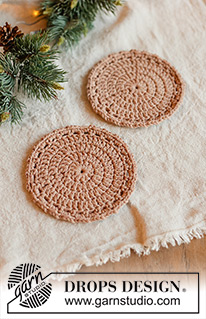 Cinnamon Whisper Coaster / DROPS Extra 0-1686 - Horgolt POHÁRALÁTÉT DROPS Paris fonalból. Téma: Karácsony és Újév