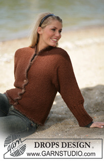 DROPS Extra 0-410 - Cardigan knitted in garter stitch in Karisma. 
