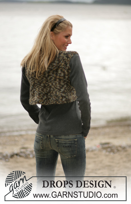 DROPS Extra 0-413 - DROPS Bolero van ”Snow”. Maat XS t/m XL