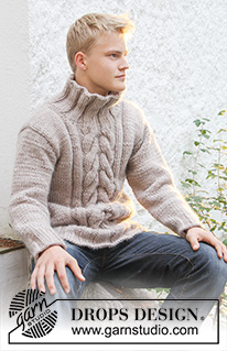 Admiral's Braid / DROPS Extra 0-553 - DROPSi palmikutega kampsun lõngast Snow või Andes. Suurused S kuni XXXL.