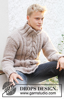 Admiral's Braid / DROPS Extra 0-553 - DROPSi palmikutega kampsun lõngast Snow või Andes. Suurused S kuni XXXL.