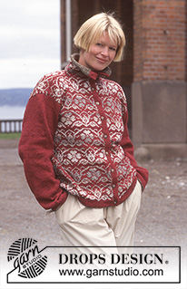 DROPS Extra 0-63 - DROPS Norwegian jacket in “Silke-Tweed with details on collar and sleeves in Pelsprint. Size S-L.