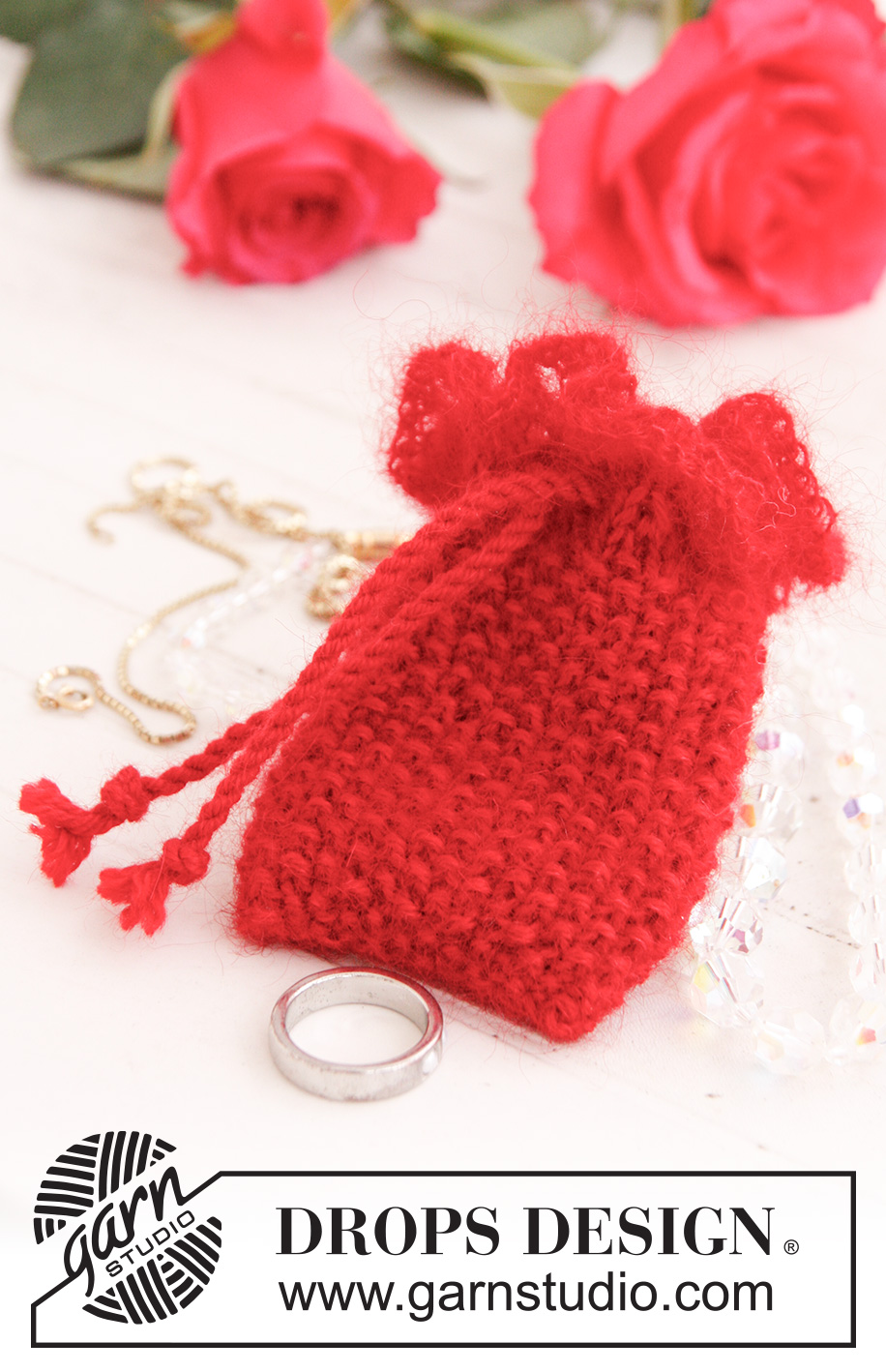 DROPS Extra 0-759 - Pochette DROPS à bijoux, en ”Alpaca” et ”Kid-Silk”. 