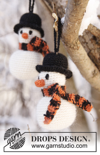 Frosty The Snowman / DROPS Extra 0-801 - Noël DROPS :Bonhomme de neige au crochet, en Alpaca.