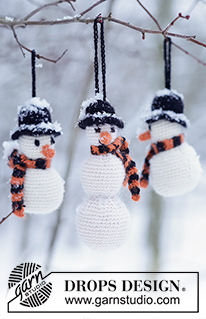 Frosty The Snowman / DROPS Extra 0-801 - Noël DROPS :Bonhomme de neige au crochet, en Alpaca.