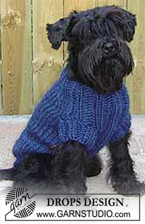 Blue Shadow / DROPS Extra 0-81 - Knitted dog jumper in DROPS Snow. The piece is worked from the tail to the neck with stocking stitch and rib. Sizes XS - L.