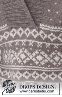 Seaman / DROPS Extra 0-812 - Strikket sweater til herre i DROPS Alaska eller Big Merino med mønster og sjalskrave. Str S - XXXL