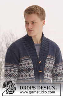 Harald / DROPS Extra 0-813 - DROPS Herrenjacke in ”Alaska”. Grösse S – XXXL.