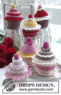 Sweet Sensation / DROPS Extra 0-820 - Hæklet muffin / cupcake i DROPS Muskat