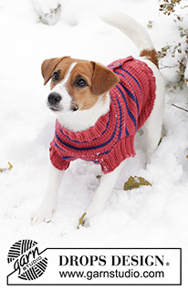 BFF's Jumper / DROPS Extra 0-84 - Koiran neulottu pusero DROPS Merino Extra Fine -langasta. Työ neulotaan hännästä kohti pääntietä. Työssä on sileää neuletta ja raitoja. Selän kohdalla on aukko. Koot XS - L.