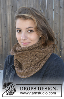 Hilda / DROPS Extra 0-853 - Knitted DROPS Neck warmer in Drops Loves You #2 or Snow