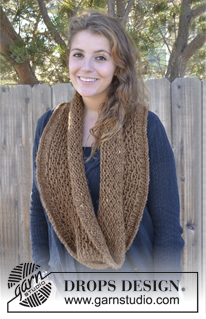 Hilda / DROPS Extra 0-853 - Knitted DROPS Neck warmer in Drops Loves You #2 or Snow