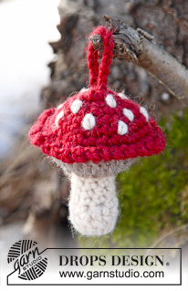 Fairy Garden / DROPS Extra 0-862 - Virkad flugsvamp / svamp i DROPS Nepal till jul.